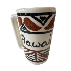 Vintage 1960s Pohaku Kiln Hawaiian Tall Ceramic Coffee Cup/Mug "Hawaii" Tiki Bar